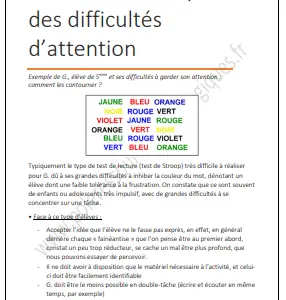 Difficultés de concentration