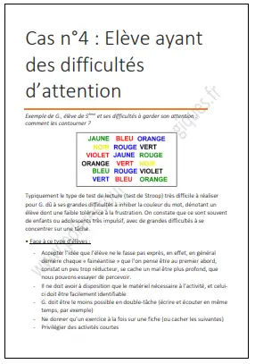 Difficultés de concentration