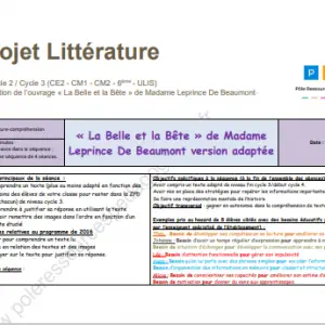 fiche de prep la Belle et la Bête