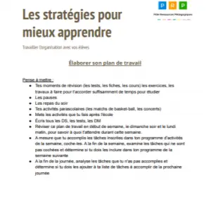 Stratégies d'apprentissage pédagogie PRP