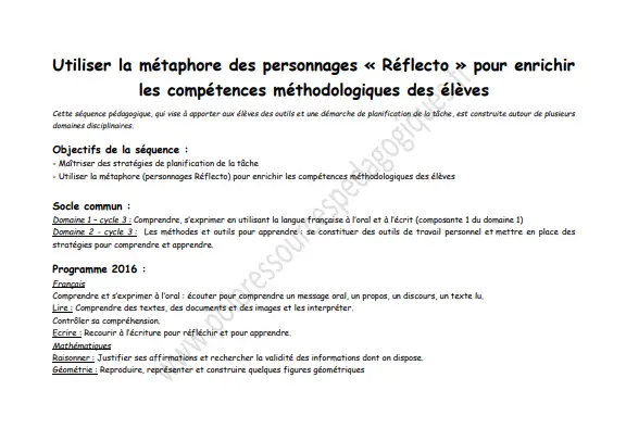 fiche séquence pédagogique