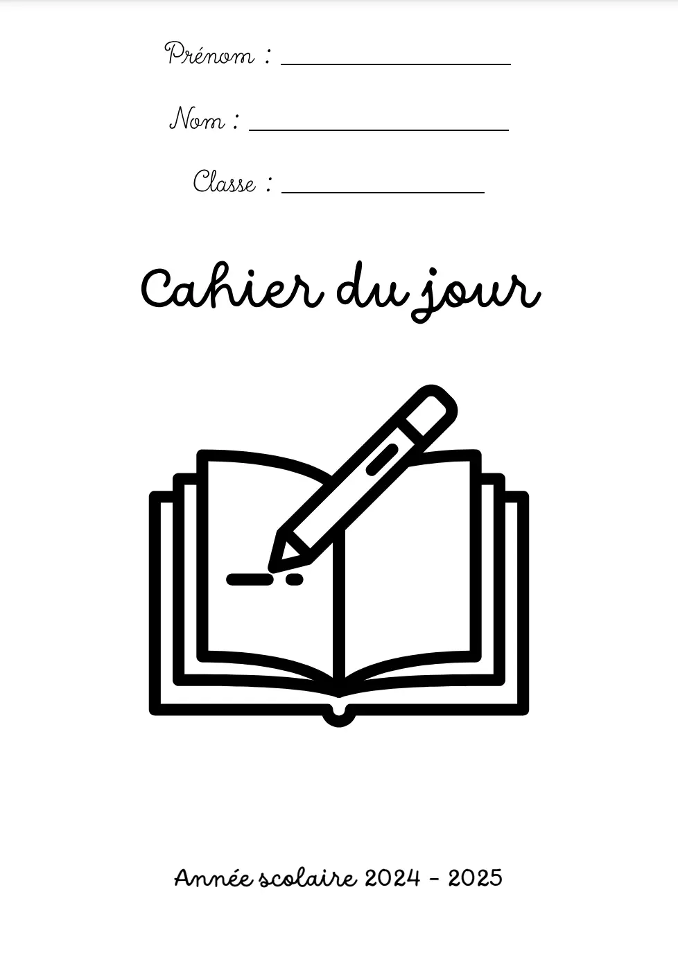 Page De Garde Cahier Modifiable OAPHT