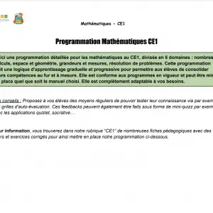 progression maths ce1