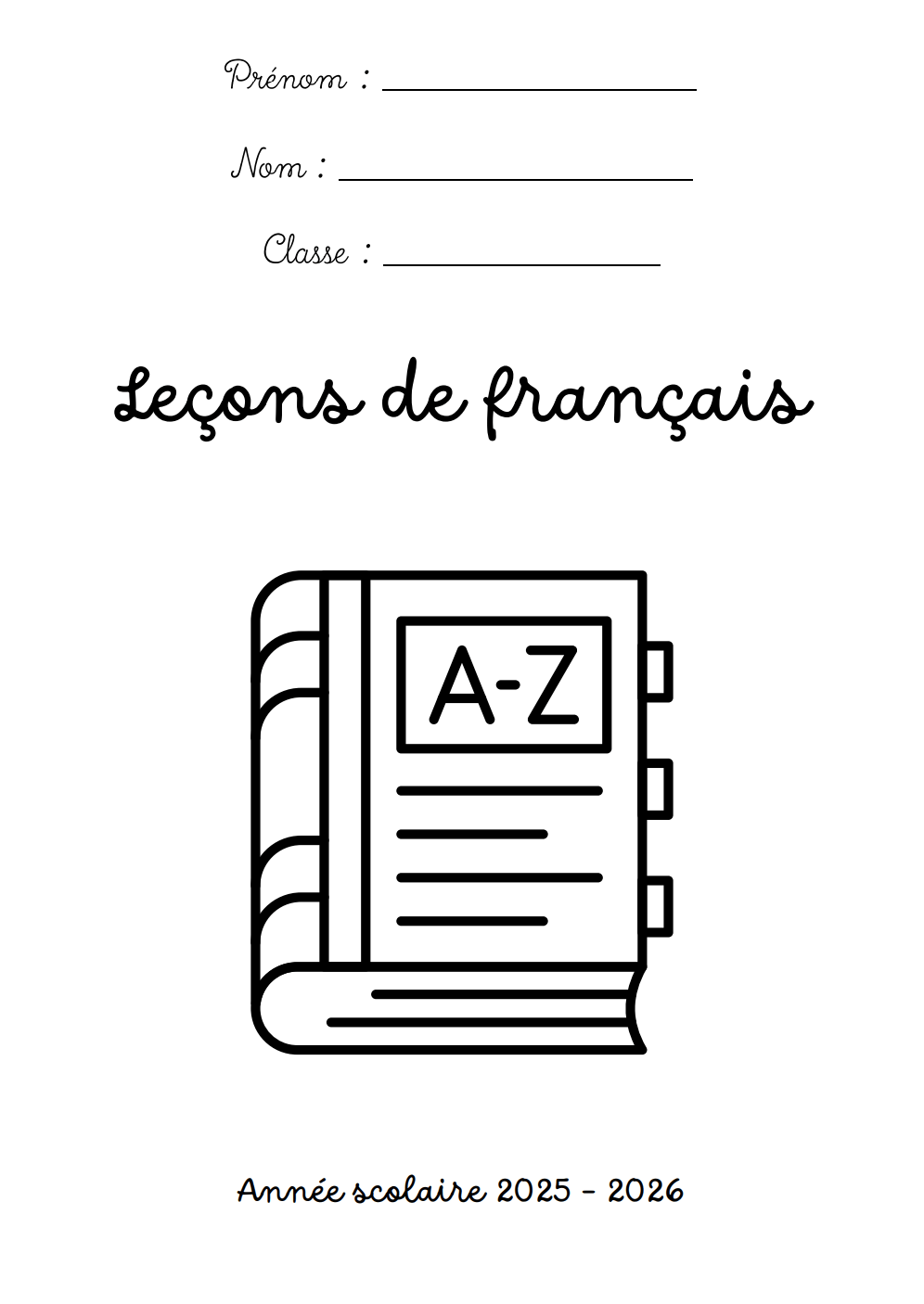 pages de garde 2025 2026