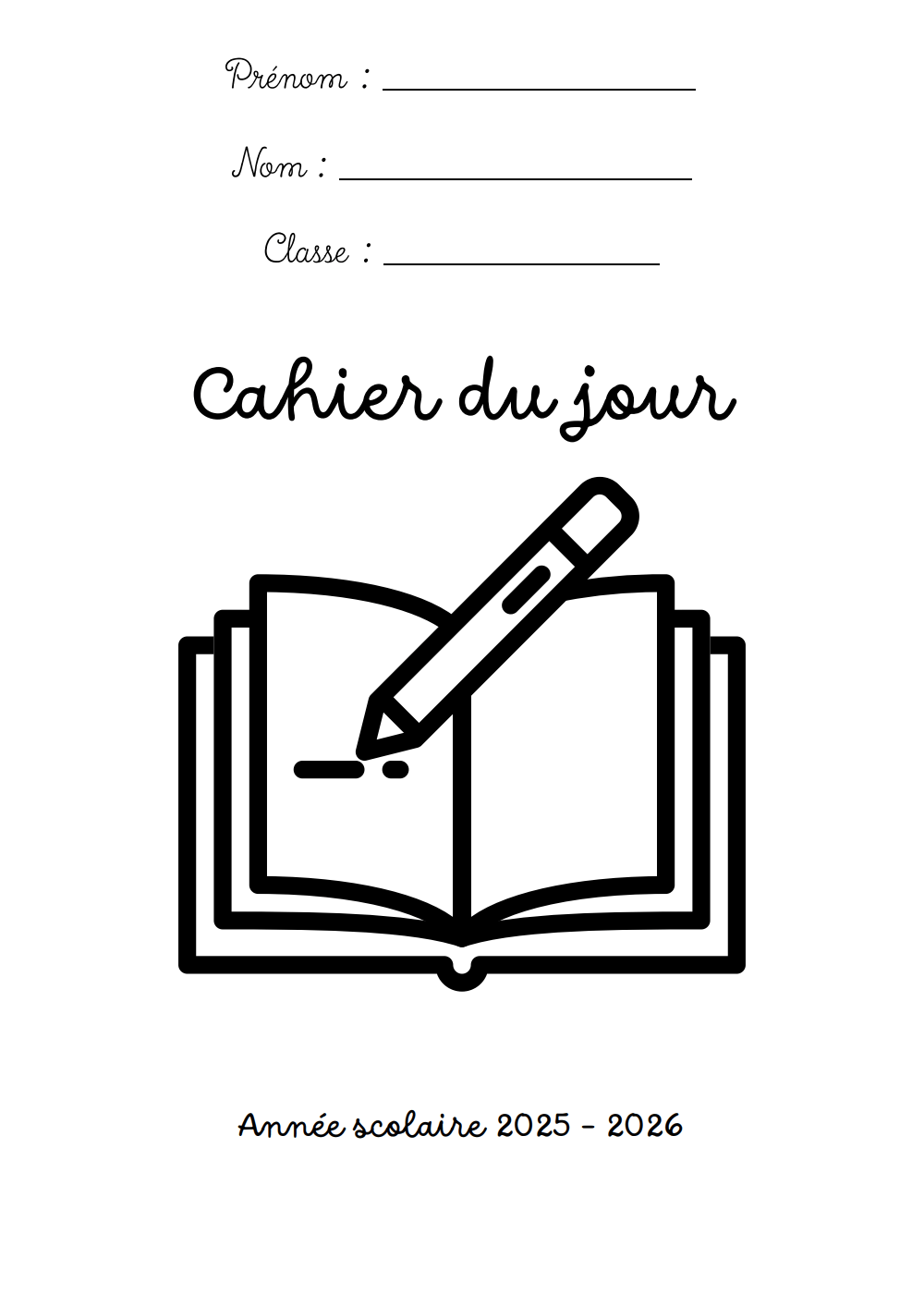 pages de garde 2025 2026