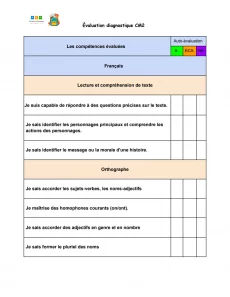 compétences français mathématiques