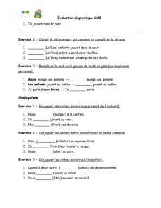 evaluation diagnostique français cm2