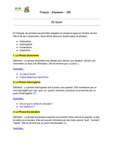 les types de phrases