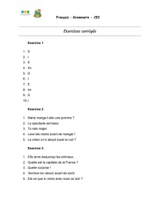 exercices sur les types de phrases ce2